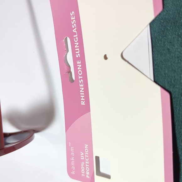 💗Heart Shape Sunglasses With Rhinestones Bling Bubbly Burgundy - Picture 11 of 15